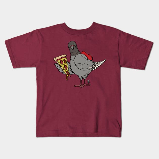 Pizza Pigeon Kids T-Shirt by Thomcat23